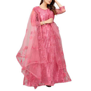 Nouveaux arrivages de tenues de soirée Salwar Kameez en soie pour femmes, tenue décontractée formelle indienne pakistanaise d'excellente qualité - Product Image 1