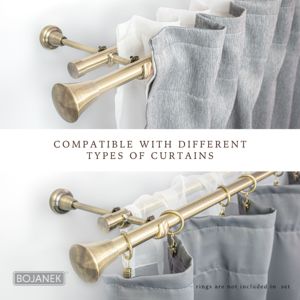Barra de Cortina Doble BOJANEK de 25 mm + Tubo de 19 mm Metalizado Moderno, Diferentes Longitudes, Diferentes Adornos y Colores, Fácil Personalización - Product Image 3