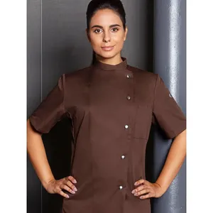 Veste de chef Greta personnalisée pour merchandising, élégante, avec blocs et sacs de rangement - Product Image 6