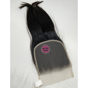 Cabello Humano Indio Remy con Cutícula Alineada Natural, 150% de Densidad, Cierre de Encaje de Doble Nudo 5x5 4x4, Liso - Product Image 6