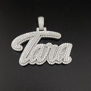 Silver VVS1 Moissanite Pendant 9ctw Custom Tara <b>Charm</b> 925 Sterling Silver Iced Out Hip Hop Customized Jewelry for Gift - Product Image 1