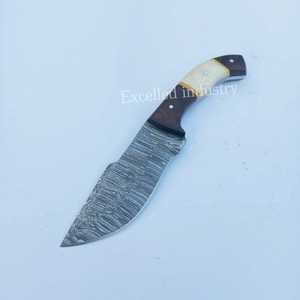 Custom Damascus Steel Hunting Skinner <b>Knife</b> Tactical Survival <b>Knife</b> Wood and Bone Handle Camping Skinner <b>Knife</b> - Product Image 6