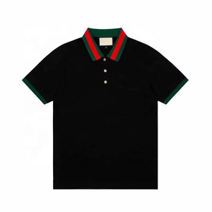Polo de Hombre de Alta Calidad, 220 Gramos, Poliéster/Algodón, Tinte Liso, Ligero, Transpirable, Talla Grande, Diseño Sólido con Logotipo, Corte Holgado, Popular - Product Image 3
