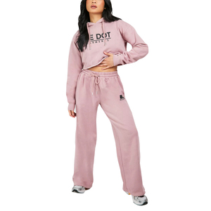 High Quality Cotton Tracksuit for Ladies Casual Wear Oversized Streetwear <b>Drop</b> Shoulder <b>Acid</b> Wash Tracksuit - Product Image 1
