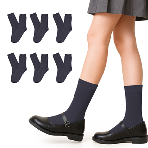 Calcetines clásicos de punto de algodón transpirable hasta la rodilla para mujer, uso diario, primavera, grosor estándar, color sólido - Product Image 1