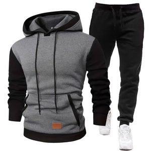 Conjunto de chándal de gimnasio personalizado OEM para hombre, elegante Sudadera con capucha y cremallera con manga larga, atuendo cómodo con patrón sólido - Product Image 1