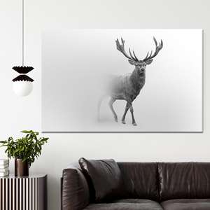 ภาพพิมพ์บนผ้าใบสไตล์ลอฟท์สุดหรู: งานศิลปะตกแต่งรูปกวางเรนเดียร์สมัยใหม่ ผ้าใบพิมพ์ลาย 1 ชิ้น - Product Image 1