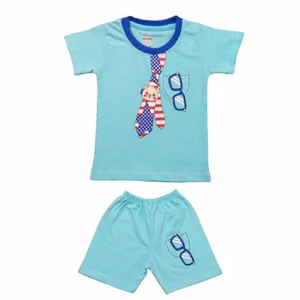 Conjunto de Vestido de manga corta para bebé, algodón orgánico suave de la mejor calidad con patrón de dibujos animados, precio al por mayor, 2022 - Product Image 4