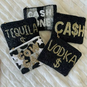 Porte-monnaie en forme de sapin de Noël à perles, sac à main artisanal festif pour les fêtes, pochette à fermeture éclair à perles pour femmes - Product Image 1