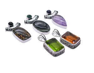 Nuevo Vintage 5 uds collares de moda para mujer mezcla de piedras preciosas colgantes latón tema cristiano caliente EBay tendencia mezcla lote a granel PP 19 - Product Image 1