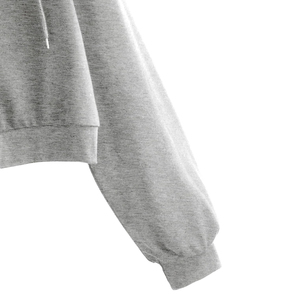 Sudadera con capucha recortada de algodón informal con estampado de logotipo personalizado al por mayor, diseño de lujo, logotipo trasero con bolsillo delantero para Otoño e Invierno - Product Image 3