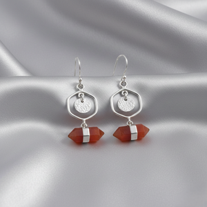 925 argent Sterling moderne Boho crayon rouge Onyx pierres précieuses élégant boucles d'oreilles femmes Fine gros bijoux distributeur fournisseur - Product Image 2