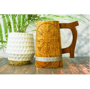 Meilleure vente tasse à café en bois rustique tasse écologique sculptée à la main pour un usage quotidien camping ou cadeaux de fournisseur indien - Product Image 4