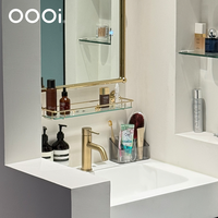 Robinet de lavabo en laiton pour hôtel, design minimaliste, monocommande, à poser sur le comptoir, mitigeur eau chaude et froide pour salle de bain