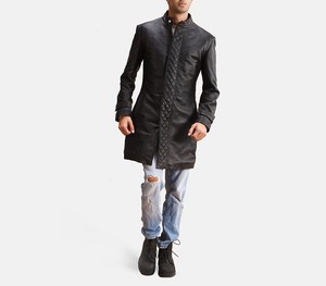 Chaqueta de invierno de diseño superior para hombre con cuello levantado manga completa 100% cuero de alta calidad personalizable precio razonable - Product Image 2