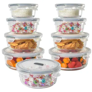 Airtight Food Glass Containers Glass Food Storage Lunch Box Microwavable Heat Resistant Lunch Box Container with Lid