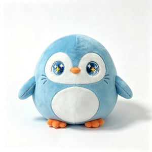 Peluche pingouin bleu personnalisée, adorable peluche pingouin, jouet en peluche rond et moelleux, coussin en peluche pingouin - Product Image 3