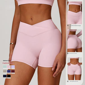 Active and Gym Wear Custom Breathable High Waist Gym Jogging Workout Cross Yoga <b>Legging</b> Butt Lift Solid Running Shorts for <b>Women</b> - Product Image 6