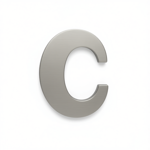 Letra 'C' de Acero Inoxidable Mate para Número de Casa, 110 mm de Ancho, 87 mm de Alto, Letrero para Jardín EDI - Product Image 3