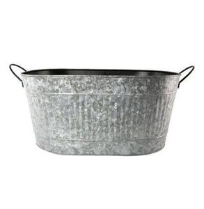 Maceta de flores de Metal con acabado galvanizado de forma ovalada para el hogar, sala de estar, jardín, jardineras decorativas hechas a mano - Product Image 2