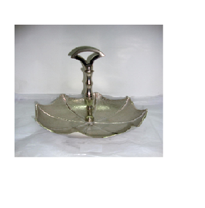 Handmade Aluminium Silver Metal Plated Aluminium Fruit <b>Stand</b> With <b>Umbrella</b> Design - Product Image 1