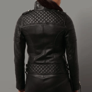 HOT New Women's Gold Zipper Black <b>Jacket</b> 100% Real Lambskin Leather Moto <b>Biker</b> <b>Jacket</b> - Product Image 2