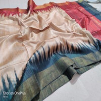 Sari Pishwas sur mesure pour femmes en viscose/polyester doré avec tissage Zari exquis. Texture légère de qualité supérieure pour mariage