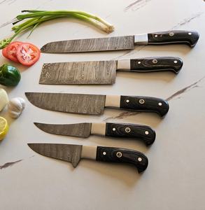 Juego de 5 Cuchillos de Chef de Acero Damasco de 67 Capas |   Juego de Cuchillos de Cocina Profesionales, Afilados, Ecológicos, Ambidiestros, OEM - Product Image 4