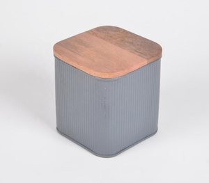 Multifunctional Galvanised Iron <b>Large</b> Canister Wooden Lid Modern School Wine Beverage Storage Glass Stainless Steel Direct - Product Image 2