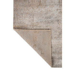 Tapis Jaipur US-Entropy à motif abstrait, noué à la main, en laine et soie de bambou, pour la maison et le salon, disponible en 9x12, gris et noir - Product Image 5