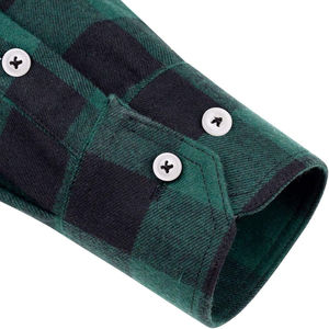 Chemises en flanelle rayées sur mesure de qualité supérieure 2025 pour hommes, 100 % coton, col montant, séchage rapide, respirantes, écologiques, en solde - Product Image 5