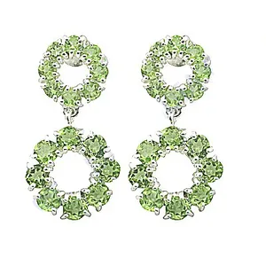 Pendientes Colgantes de Plata de Ley 925 con Peridoto para Mujer, para Bodas y Fiestas, con Perla, Diamante, Moissanita, Circonita, Religiosos - Product Image 1