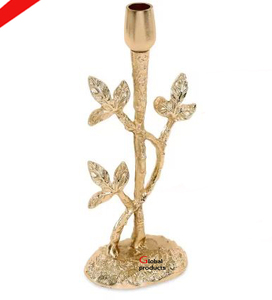 decorative <b>golden</b> finished metal aluminum leaf design candle holder for hotel restaurant and <b>bar</b> - Product Image 1
