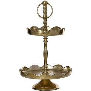 Popular Gold Plated Round Shape Brass <b>Cake</b> <b>Stand</b> <b>three</b> <b>Tier</b> for Hotel Wedding Birthday Party Table Top <b>Cake</b> Serving Usage - Product Image 4