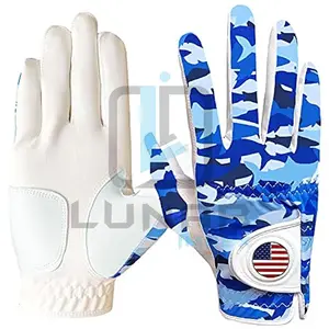 Gants de golf en cuir Cabretta avec fonction de marqueur de balle Bande de manchette respirante extensible et souple pour une meilleure prise en main pour une utilisation sportive - Product Image 1