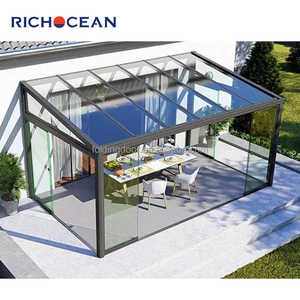 Jardins d'hiver 4 saisons Maison <span class=keywords><strong>de</strong></span> soleil extérieure en aluminium pour véranda en verre transparent Toit plat pour véranda <span class=keywords><strong>murale</strong></span> - Product Image 1