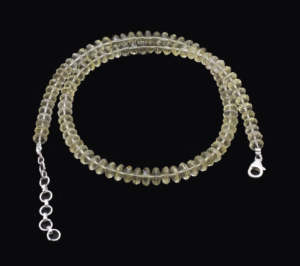 Collier de perles de pierres précieuses en quartz citron naturel lisse, forme soucoupe, fermoir en acier inoxydable, mariage, haute qualité, excellent, Gigli Rigli Gems - Product Image 2