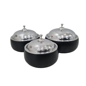 Ensemble de trois chauffe-plats en métal, forme ronde, design luxueux, casserole personnalisée, taille en gros, nouveau chauffe-plat en métal - Product Image 1