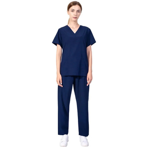Conjunto de exfoliación tejida para mujer Spa Doctor-Uniformes quirúrgicos de enfermería Top y pantalón clínico transpirable con color personalizado - Product Image 5