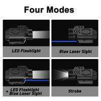 Kombo Senter Laser Taktis Berburu Luar Ruangan 1000 Lumen 830-850nm Paduan Aluminium Dapat Diisi Ulang Jangkauan 500-1500m