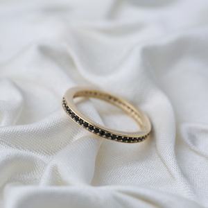 Chic Design Micro Noir Zircon Pierre Classique Bande Anneau En Gros Fabriqué À La Main 925 Bijoux En Argent Sterling - Product Image 2