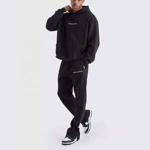 <b>Men's</b> Casual Zipper Tracksuits High Quality Oversized Plus Size Customized Logo Elastic Waist 100% Cotton for Autumn Warming - Product Image 3
