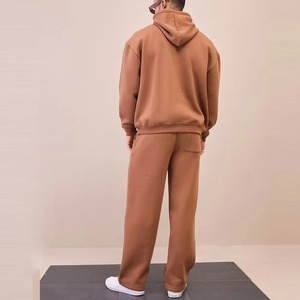 Conjunto de Sudadera con Capucha y Pantalones de Chándal de Algodón 100% con Cremallera Personalizada, Lavado Ácido, Bordado Desgastado y Estilo Acampanado para Invierno - Product Image 6