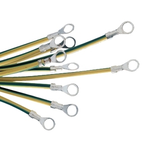 Per SCHNEIDER ELECTRIC NSYEL226D6 Cavi di messa a terra per protezione contro i fulmini, sezione 6mm, lunghezza 220mm, foro per occhiello 6,4mm, confezionati - Product Image 1