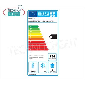 Équipement de réfrigération pour cuisine commerciale Forcar G-UGN3100TN, comptoir à 3 portes avec température -2/+8°C, 262 L, ventilé, modèle - Product Image 1