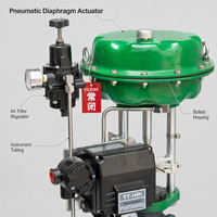 Vanne de régulation pneumatique en acier au carbone WCB, corps à brides, OEM DN40 PN16, marque JIAHE, positionneur électro-pneumatique, garantie 3 ans