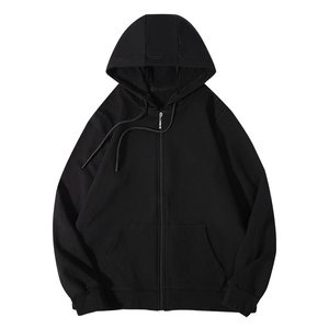 Sweats à capuche zippés pour hommes Vente en gros unisexe couleur unie logo personnalisé taille confortable matériel sweats à capuche qualité supérieure - Product Image 5