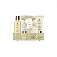 GLOSS ! Ensemble de luxe de gel douche multicolore, lotion pour le corps, bain moussant et gommage corporel avec parfum vanille et tilleul 100ml & 60ml Cadeau