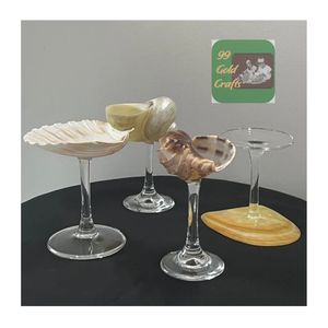 Copa de vino de concha Natural hecha a mano, copa de concha marina decorativa para Celebración de aniversario de boda - Product Image 1