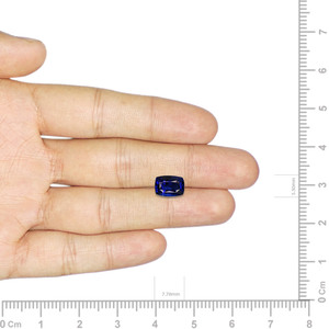 พลอยไพลินสีน้ำเงินรอยัลธรรมชาติ 1.53 กะรัต (พลอยนีลัม) รูปทรงวงรีเจียระไน ขนาด 8 มม. สำหรับทำเครื่องประดับ - Product Image 3